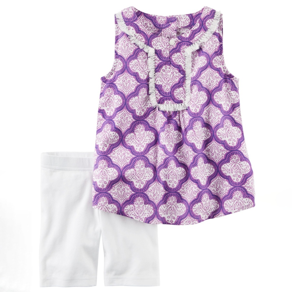Carter's | Fringe Tank Top & Bike Shorts Set